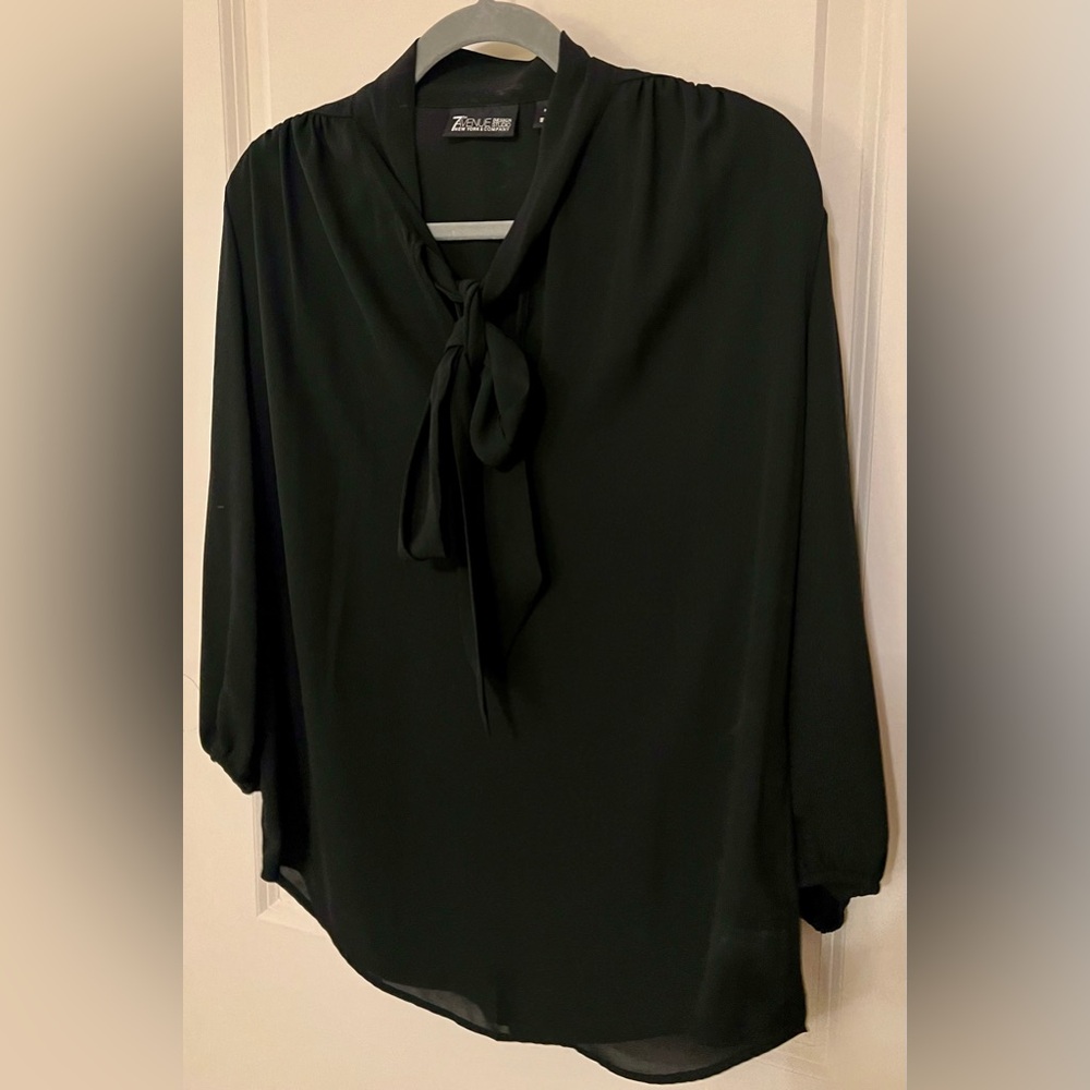Black Tie-Front Top
